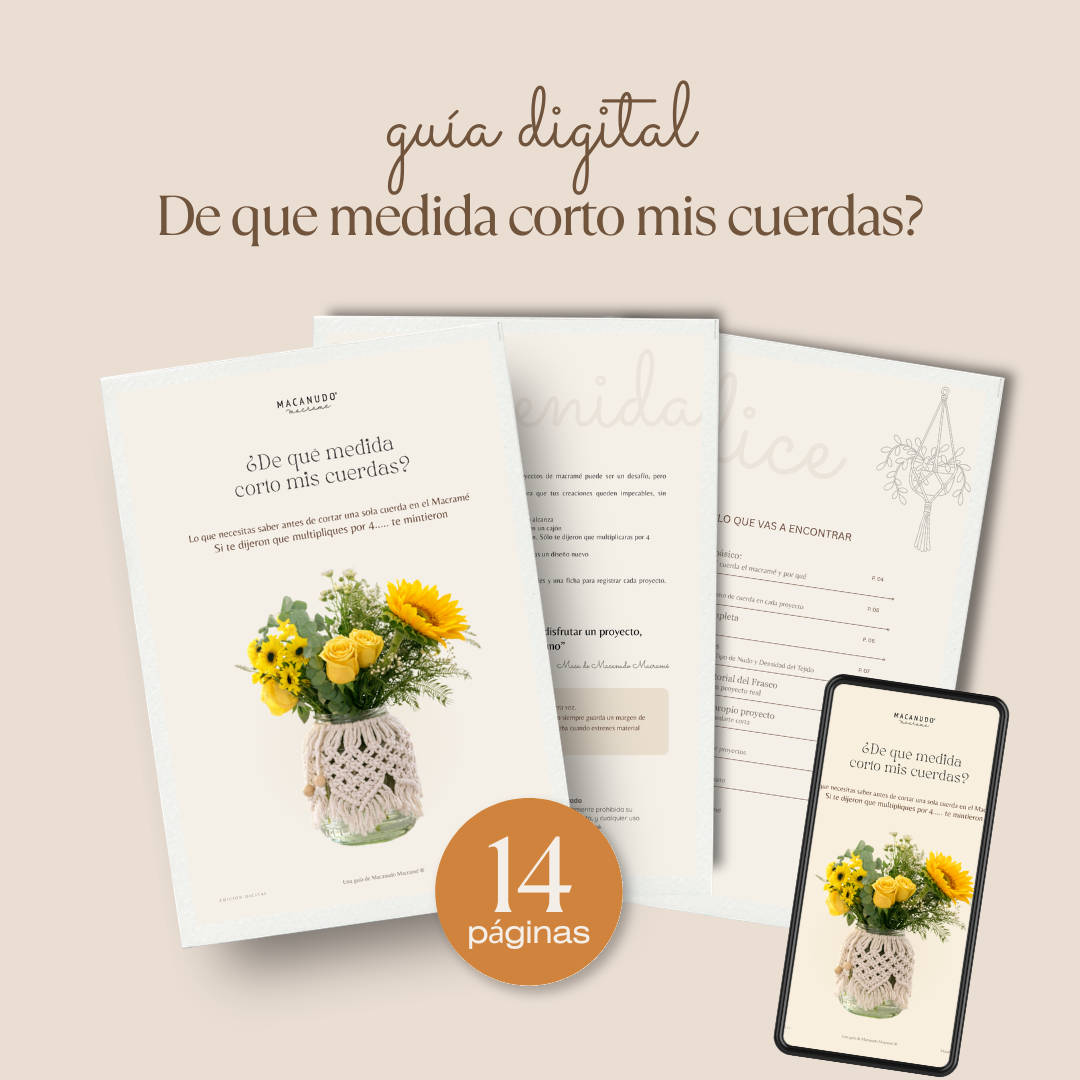 Guía de Cálculo de Largo de Cuerdas para Macramé (PDF descargable)
