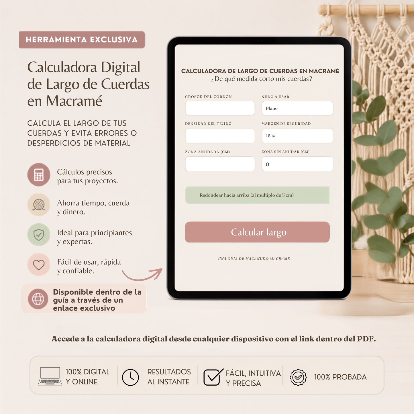 Guía de Cálculo de Largo de Cuerdas (PDF descargable) + Calculadora Digital