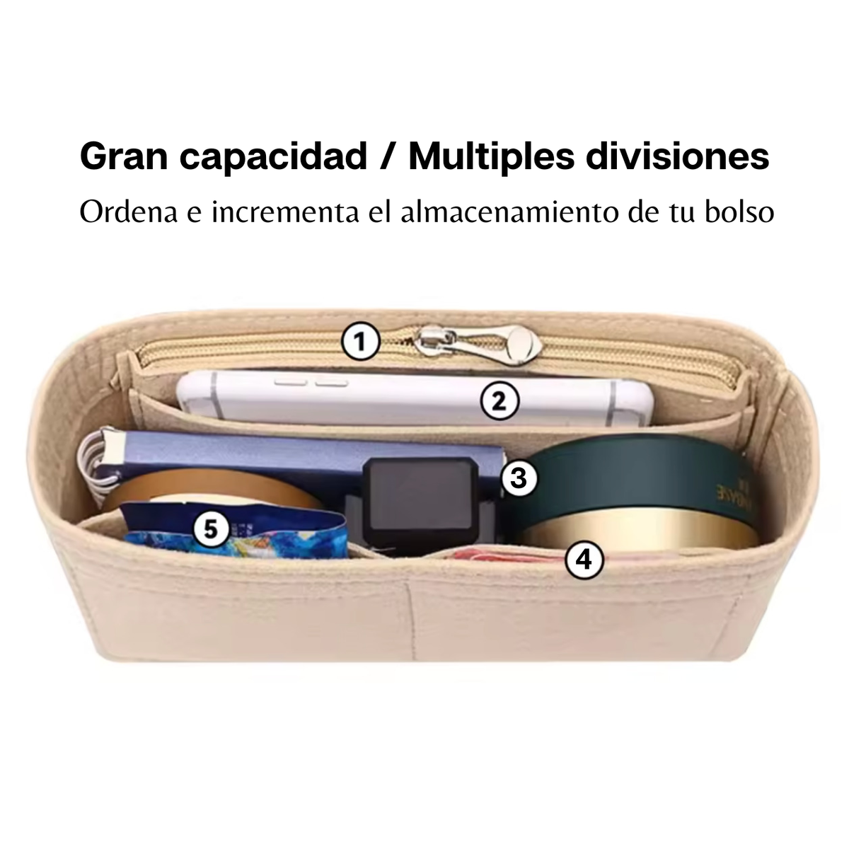 Organizador de Bolsos y Carteras | Interior Multibolsillos