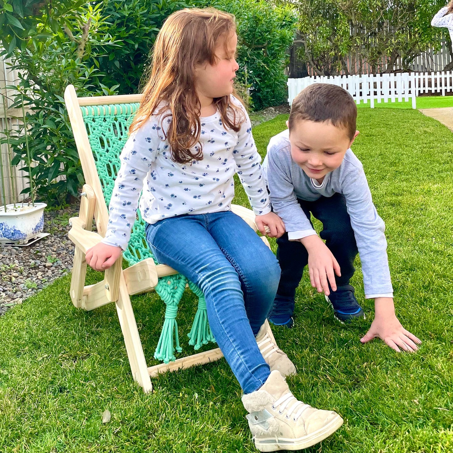 Mini Reposera de Macramé para Niños | 6 Colores