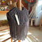Bolso cesta macrame color moca