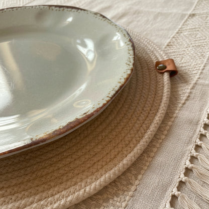 Individual redondo en Algodón Natural | 6 unidades