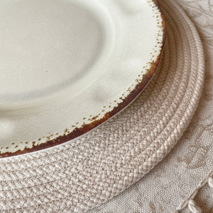 Individual redondo en Algodón Natural | 6 unidades