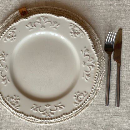 Individual redondo en Algodón Natural | 6 unidades