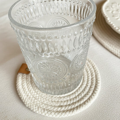 Set de 6 posavasos de Algodón Natural (12 cm)