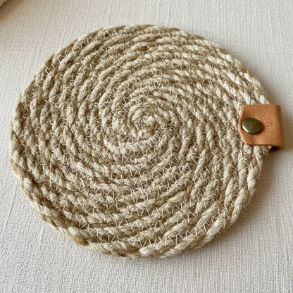 Set de 6 posavasos en Algodón + Yute (12 cm)