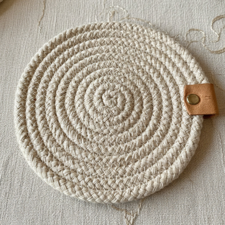 Set de 6 posavasos de Algodón Natural (12 cm)