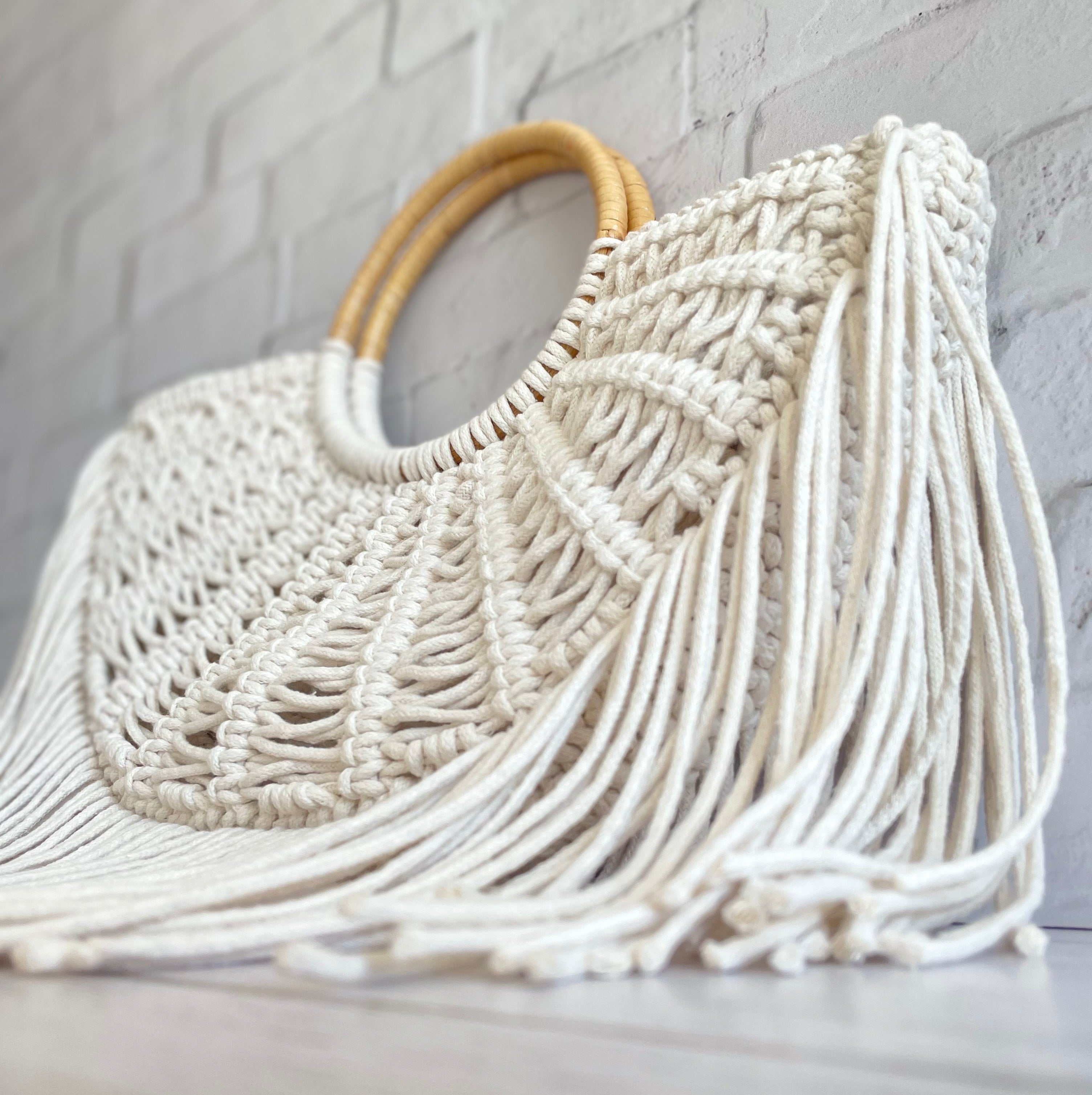 Bolso Cesta Macrame color natural