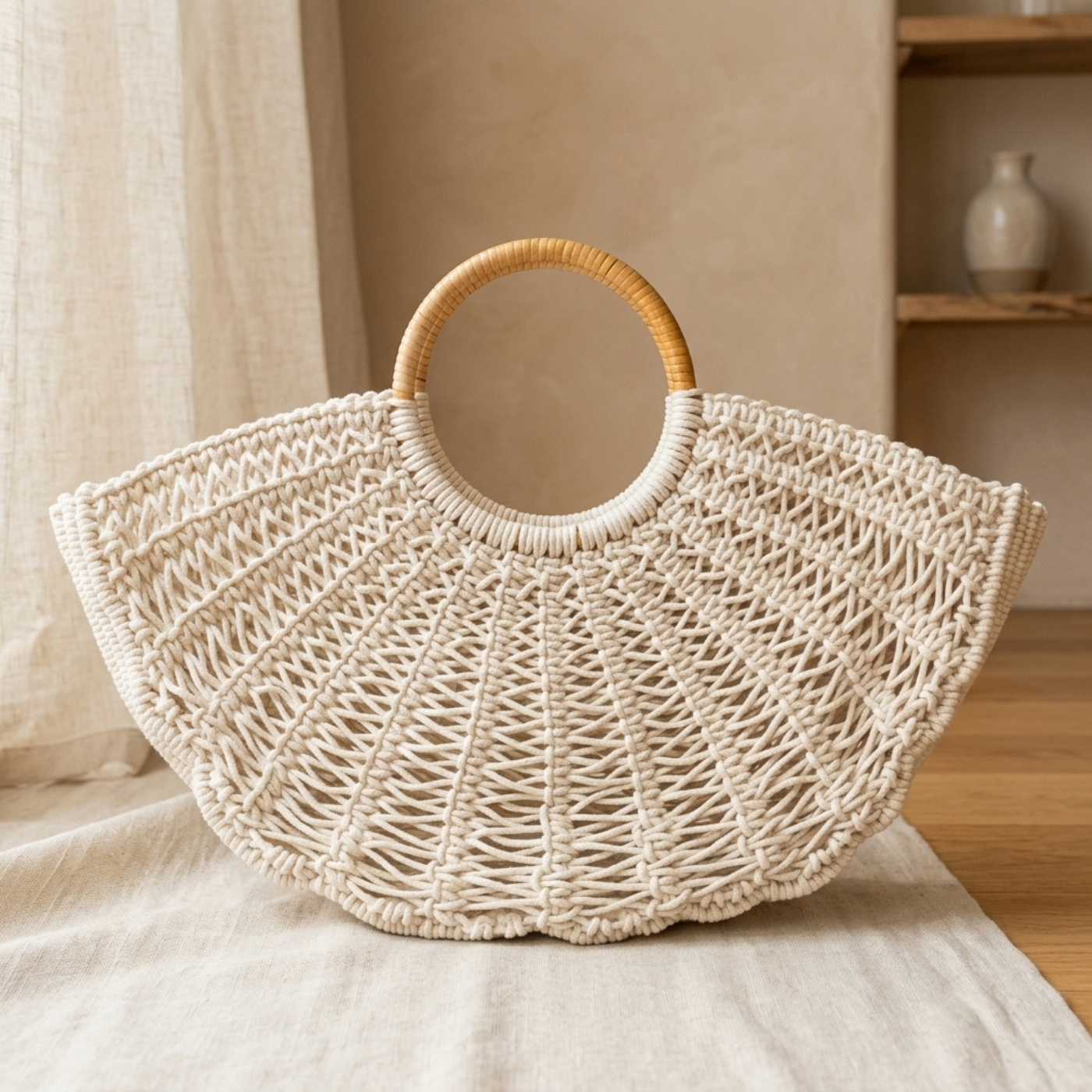 Bolso Cesta Marfil