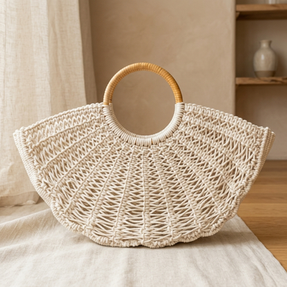 Bolso Cesta Marfil