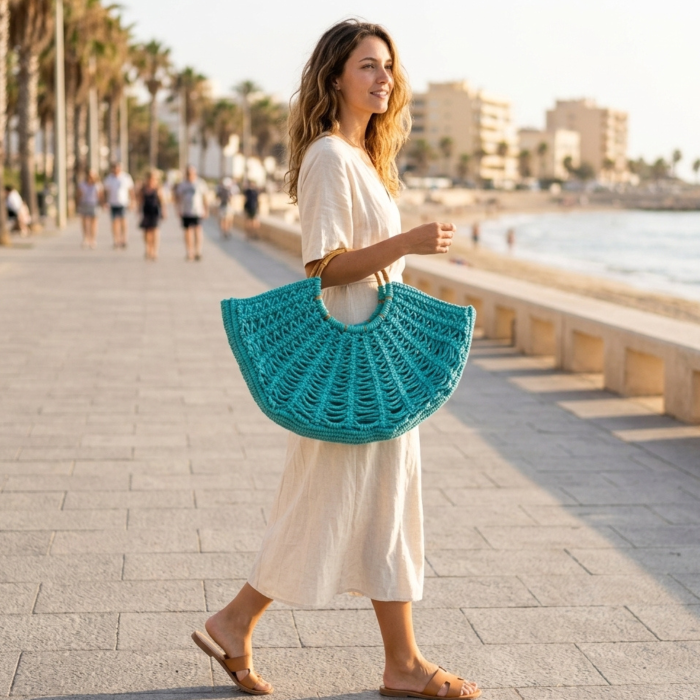 Bolso Cesta Turquesa