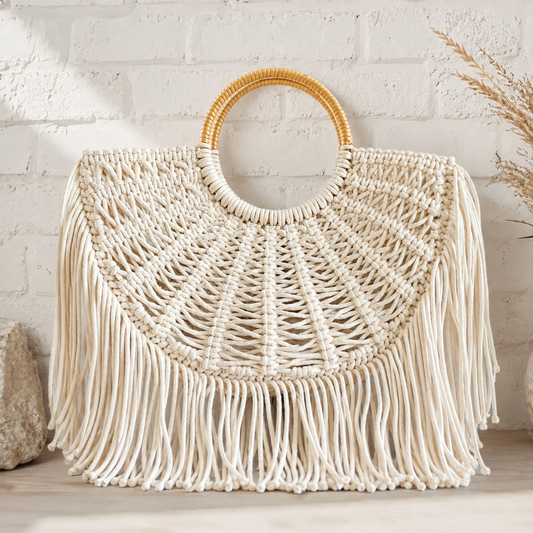 Bolso Cesta con Flecos