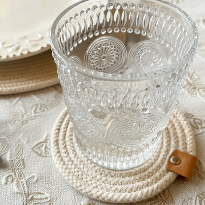 Set de 6 posavasos de Algodón Natural (12 cm)