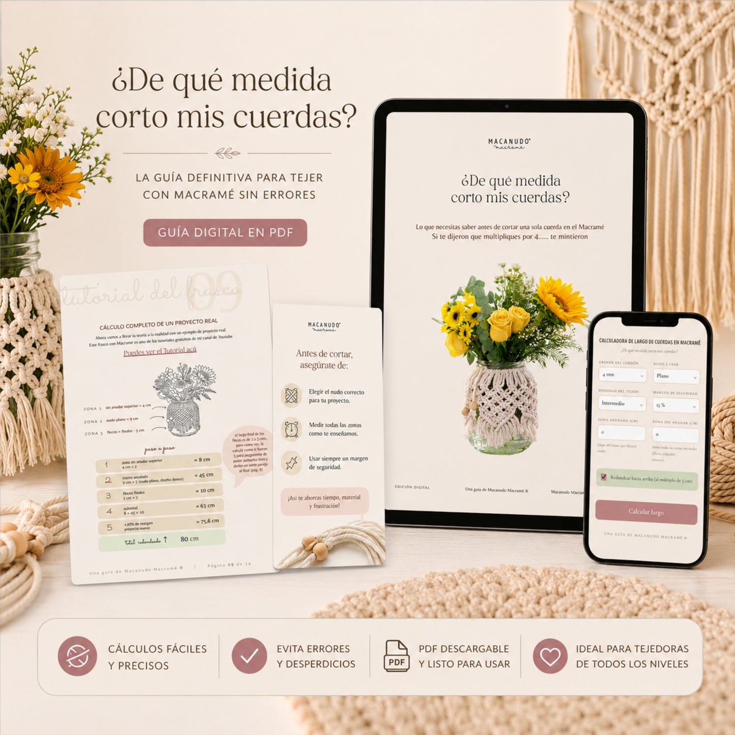 Guía de Cálculo de Largo de Cuerdas (PDF descargable) + Calculadora Digital